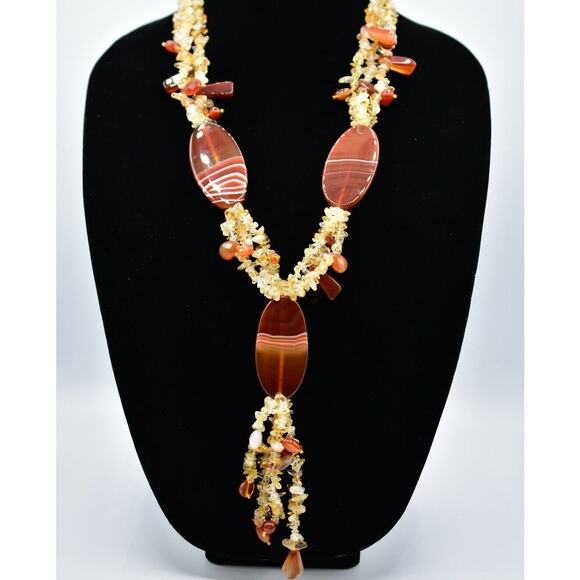 Statement Necklace Alexander Kalifano Heavy Stone Rock Layered Tassel RARE Bin4 - Picture 1 of 12